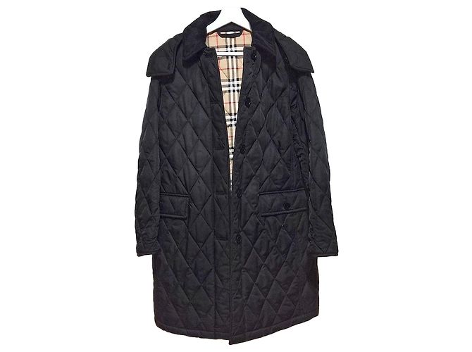 Burberry Dereham Steppjacke lang Schwarz