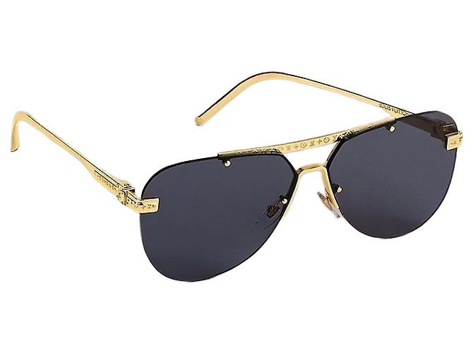 Louis Vuitton Ash Sunglasses Gold-Tone Metal Frame Golden