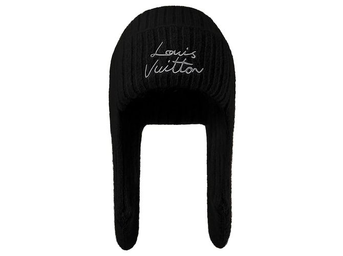 Louis Vuitton Gorro Script Black Preto Pano