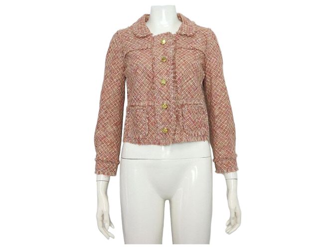 Louis Vuitton Tweed Pattern Crystal Button Women's Jacket Multiple colors