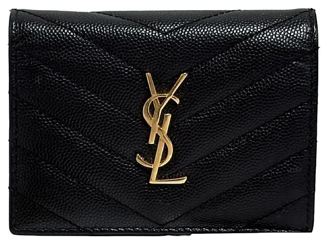 Saint Laurent Portafoglio Compatto Monogram Donna Nero