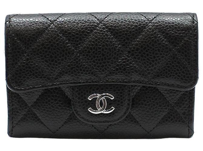 Chanel Black Caviar Silver Classic Business Card Wallet