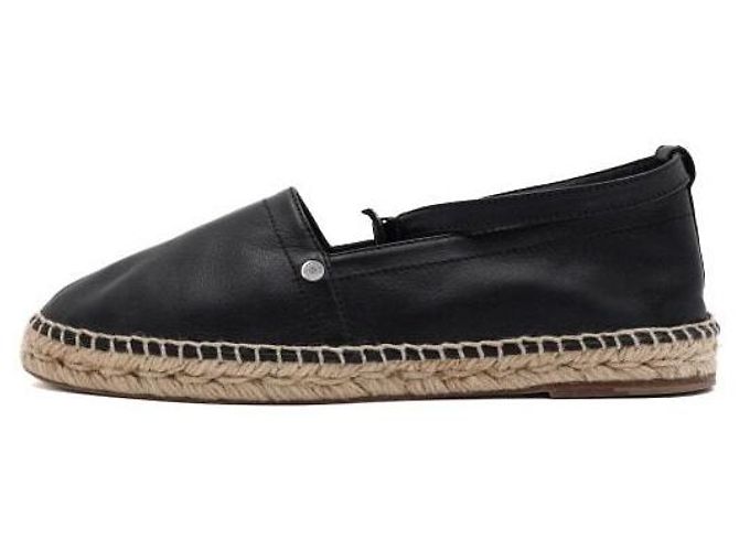 Hermès Sneaker espadrille Malaga in pelle nera da donna Nero