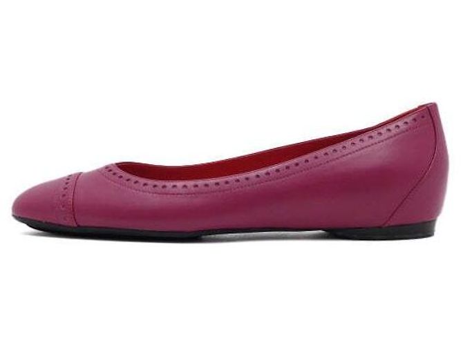 Hermès Bailarinas de cuero rosa para mujer