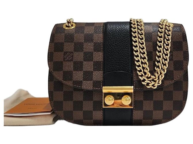 Louis Vuitton Borsa a tracolla Damier Ebene White Argento