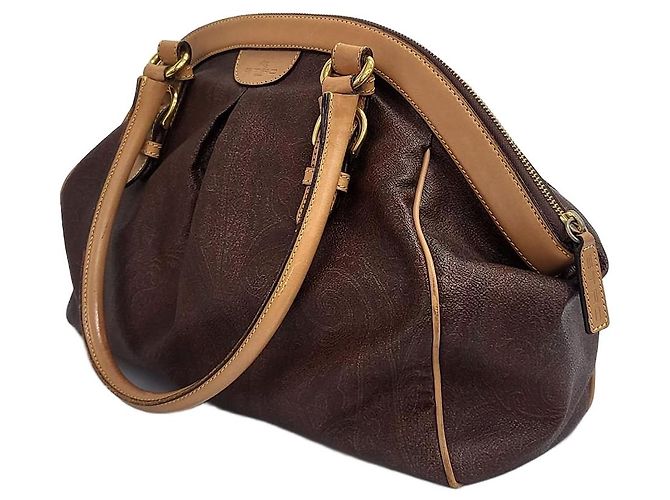 Etro Sac cabas medium en toile paisley marron