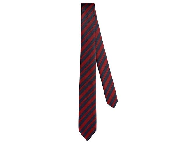 Dior Homme Stripe Tie Silk Navy Blue Red