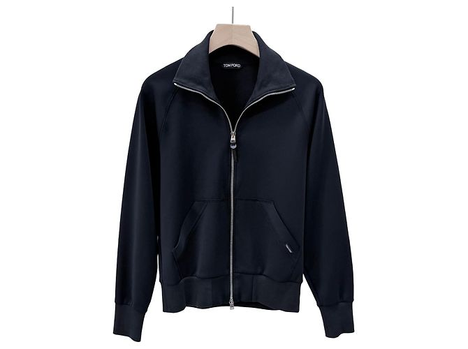 Tom Ford Cotton Training Zip-Up Jacket Black