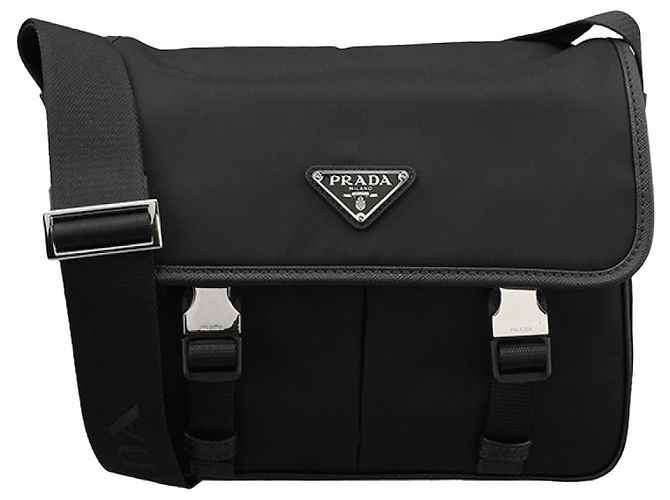 Prada Bolsa transversal de nylon Saffiano preta Preto