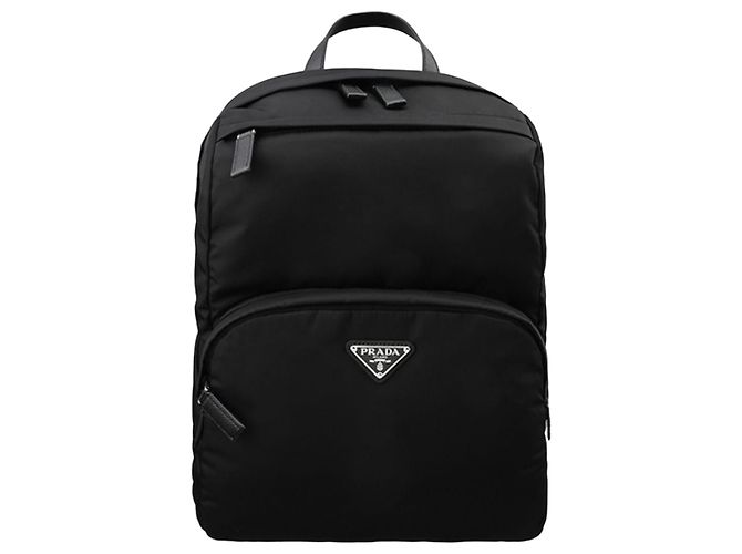 Prada Mochila de nailon negra Negro