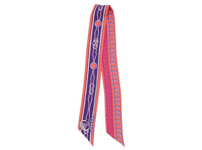 Hermès Seiden-Twilly-Schal Mehrfarben