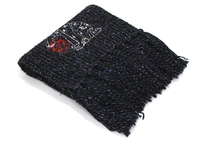 Loewe Sciarpa Future Cat Ricamata Black Mélange Nero