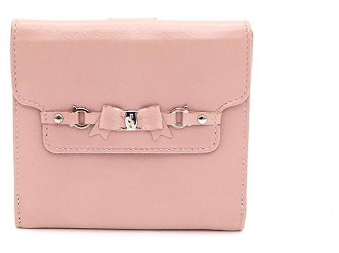 Salvatore Ferragamo Cartera compacta Vara rosa