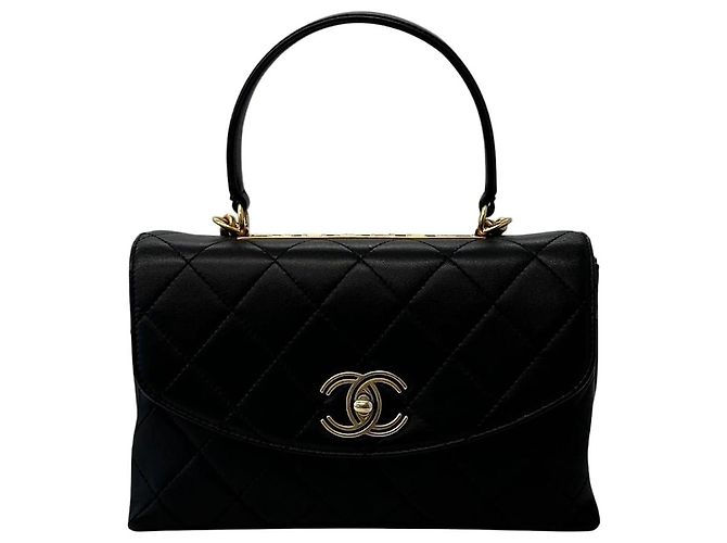 Chanel Season Coco Handle Top Handle Chain Lettering Black Series Nero