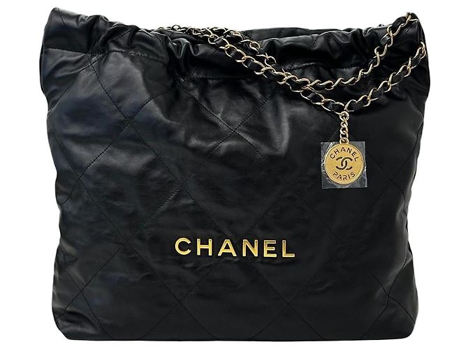 Chanel Bolsa acolchoada preta média Preto