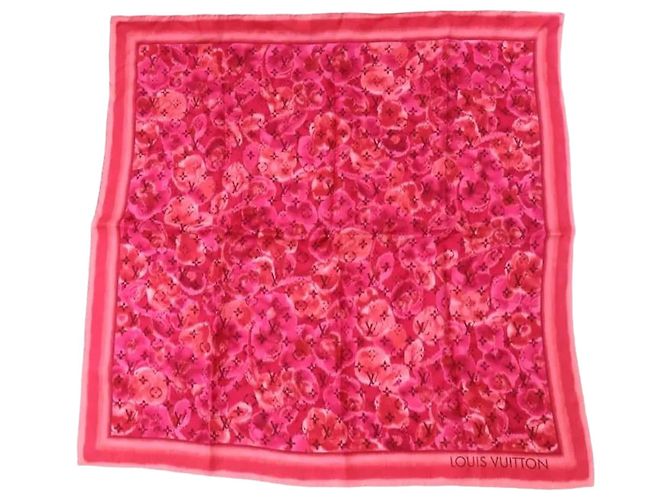 Louis Vuitton Cherry Blossom Pattern Scarf Hot Pink