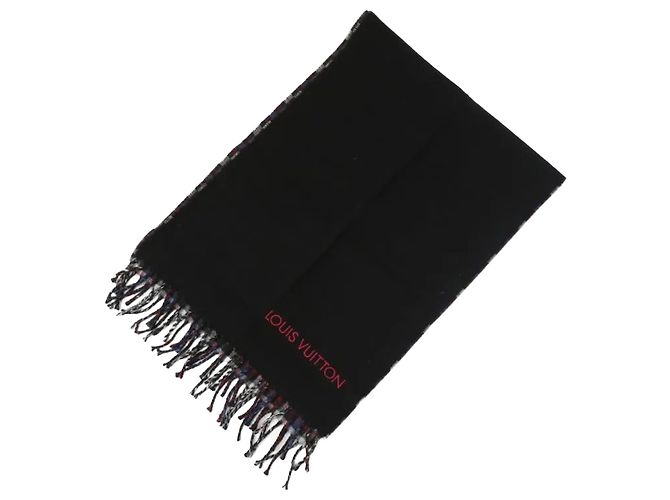 Louis Vuitton Monogram Pattern Black Scarf