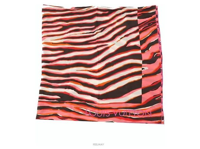Louis Vuitton Sciarpa con motivo rosa e nero