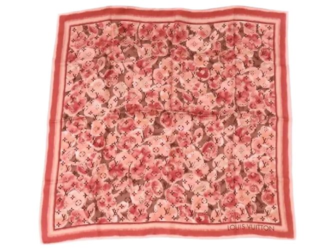 Louis Vuitton Bufanda con estampado de flores de cerezo Burdeos Roja