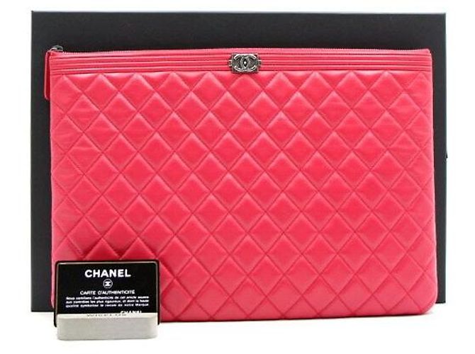 Chanel Clutch Boy Medium in agnello Rosa