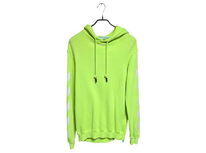 Off White Sweat à capuche Neon Diagonal Arrow Vert