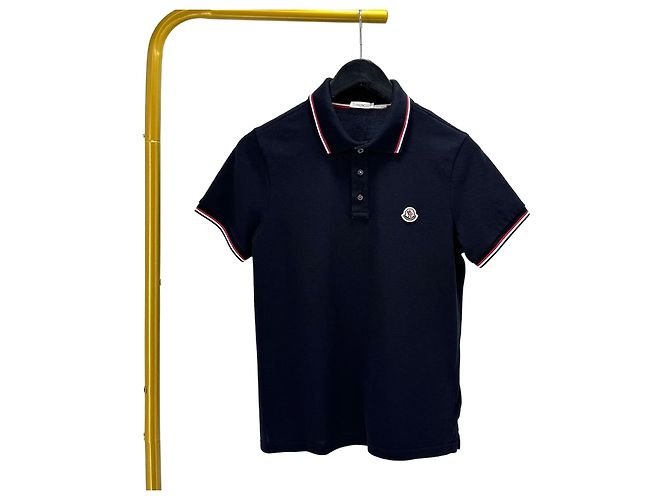Moncler Kurzarm-Poloshirt Navy Blau