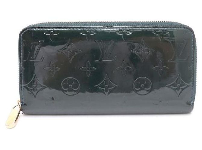Louis Vuitton Monogram Vernis Zippy Long Wallet Grün