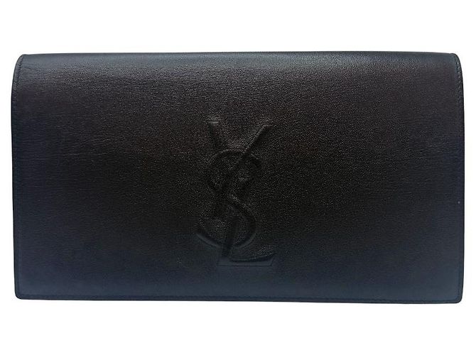 Saint Laurent Clutch Monogram Black Preto