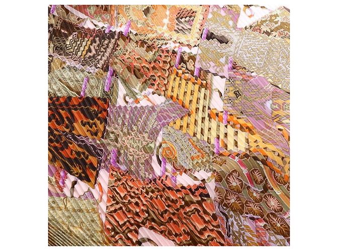 Hermès Sciarpa in seta plissettata multicolore da donna 