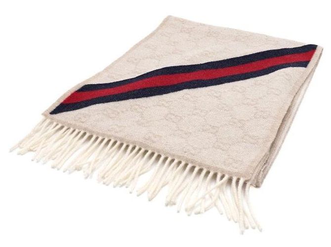 Gucci Sciarpa in lana Web Stripe per unisex