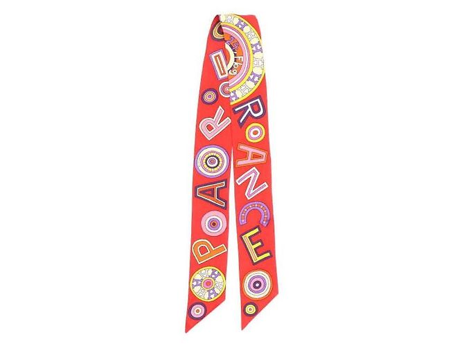 Hermès Pañuelo de seda Twilly Roja