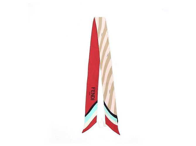 Fendi Sciarpa in seta a righe Optical Lappi Multicolore 