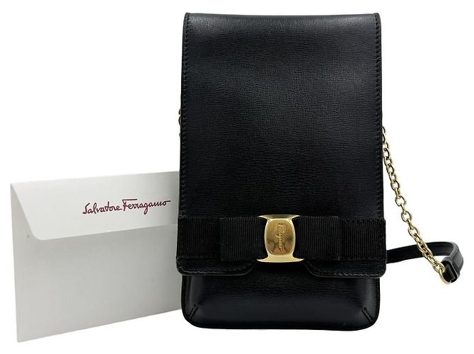 Salvatore Ferragamo Capa de Celular com Laço e Bolsa Transversal Preto