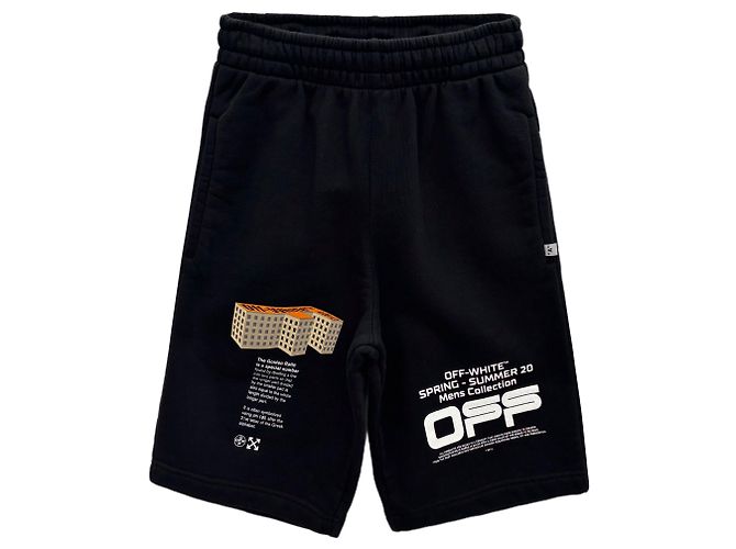 Off White Pantaloncini a linee ondulate Nero