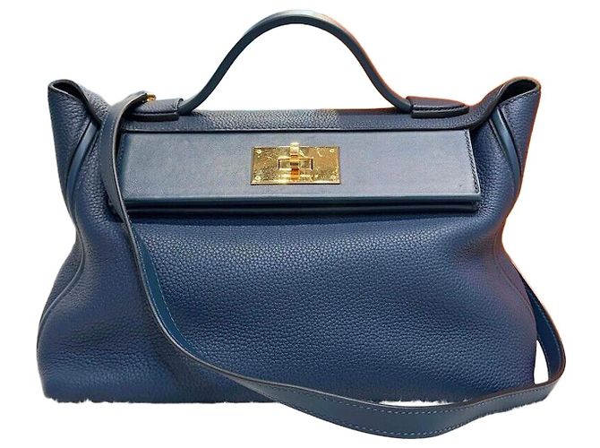 Hermès Kelly Blue Drus Bronze Bleu