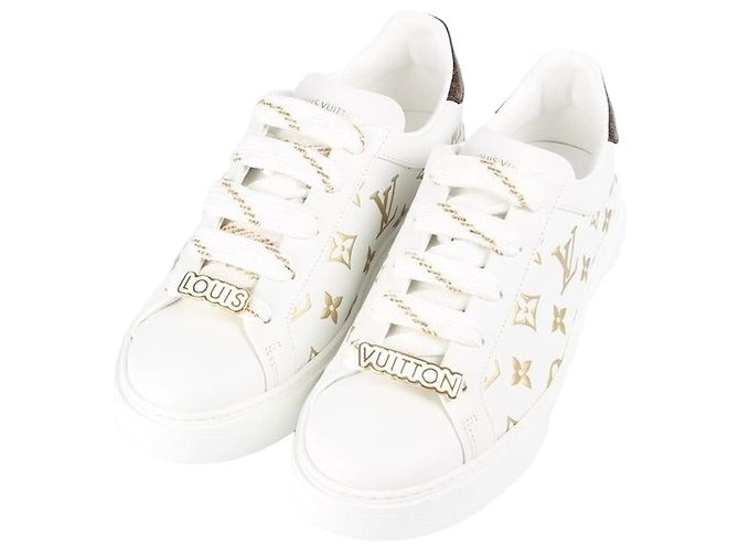 Louis Vuitton Monogram Timeout Sneaker Gold Initialen Weiß