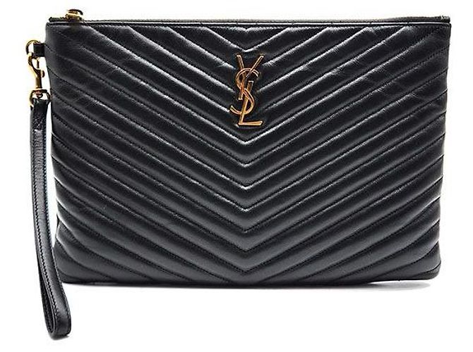 Saint Laurent Monogram Clutch New Medium Black