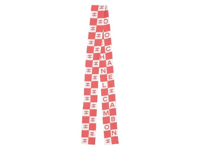 Chanel Sciarpa quadrata in seta con logo Rosa 