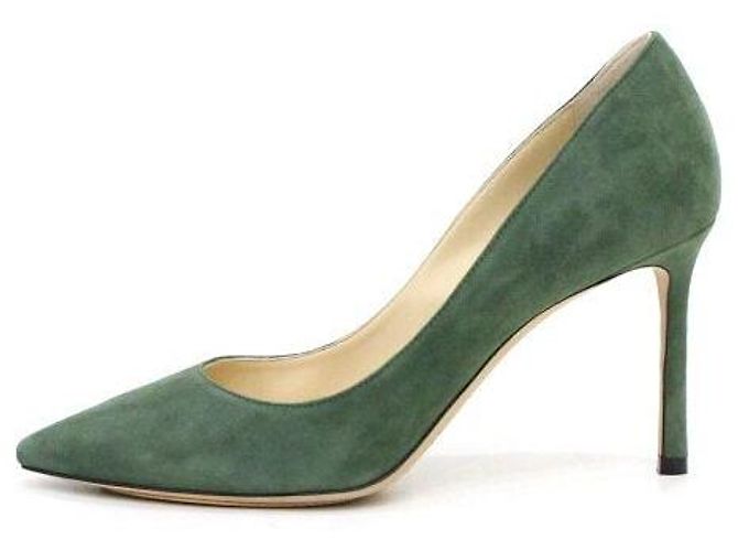 Jimmy Choo Scarpins de camurça verde para mulher