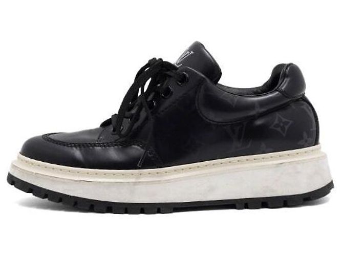 Louis Vuitton Monogram Black Eclipse Men's Abesse Derby Shoes