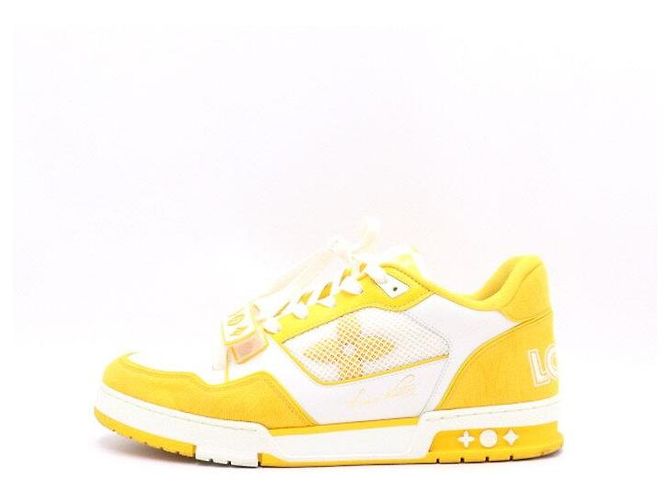 Louis Vuitton Monogram Denim Yellow Velcro Strap Trainer Sneakers