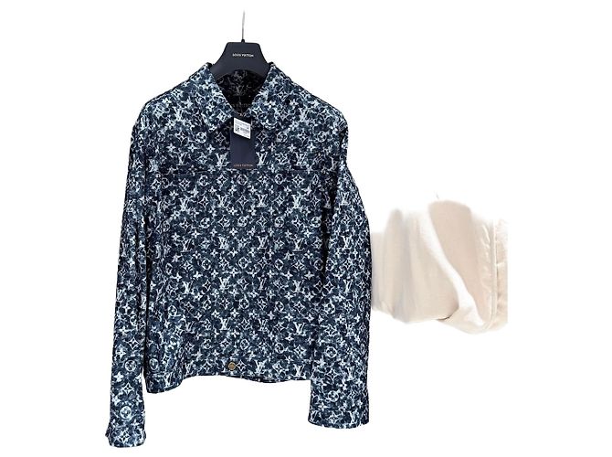 Louis Vuitton Monogram Denim Workwear Jacket Blue