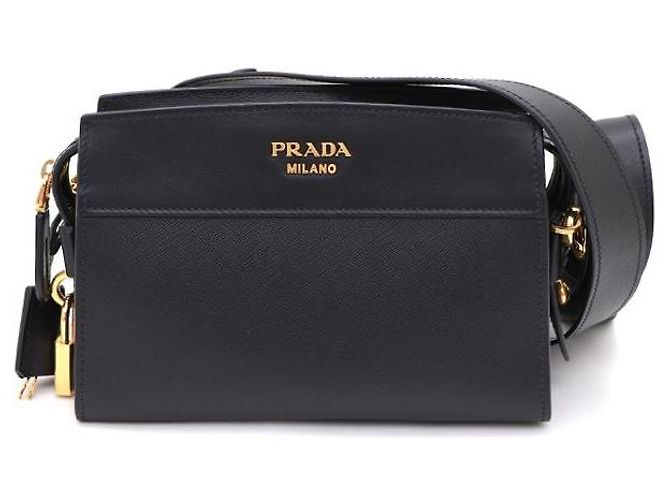 Prada Bolsa de Ombro e Bolsa Transversal Saffiano City Preto