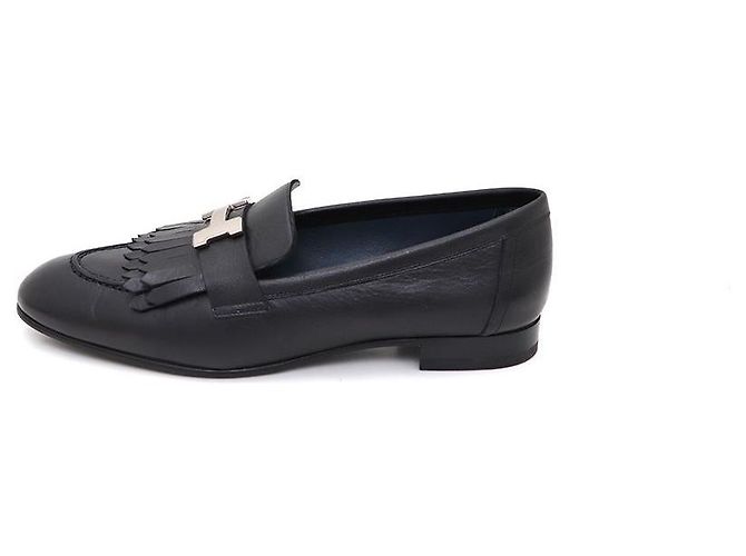Hermès Mocassini Royal da donna con logo argento Nero