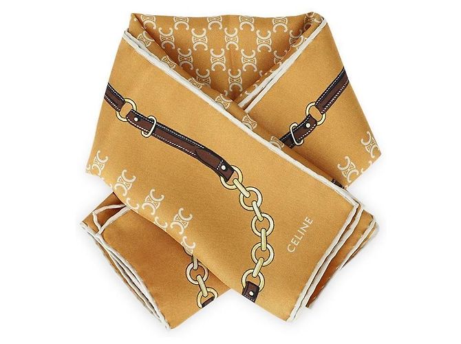 Céline Sciarpa in seta Bandana Heritage da donna Giallo