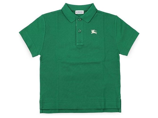 Burberry Polo a maniche corte con colletto classico e ricamato per bambini (Verde)