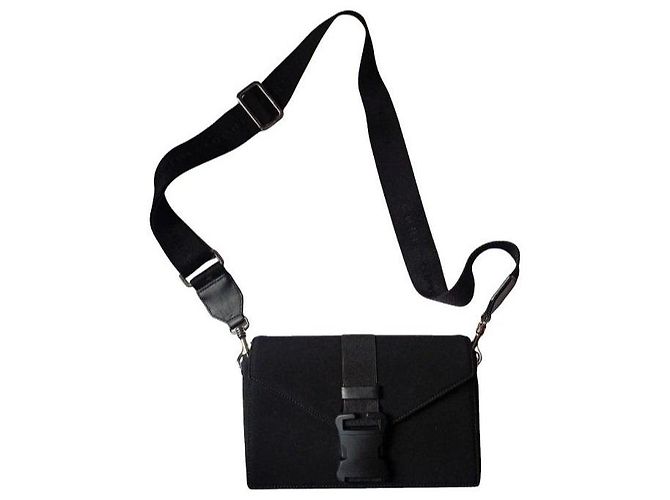 Bolsa de ombro em tecido preto Christopher Kane