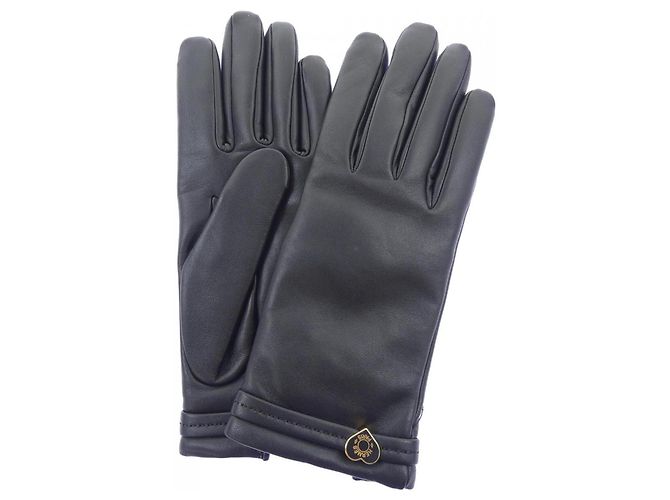 Hermès Hermes Black Lambskin Warm Gloves
