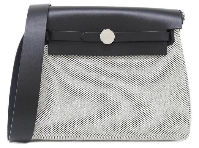 Hermès Borsa a tracolla Hermes Herbag Zip Nero Crudo