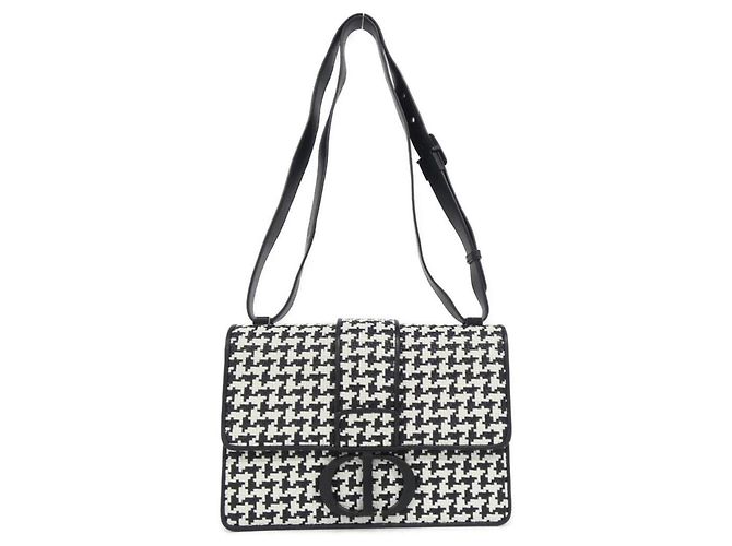 Borsa a tracolla Christian Dior 30 Montaigne Nero Bianco
